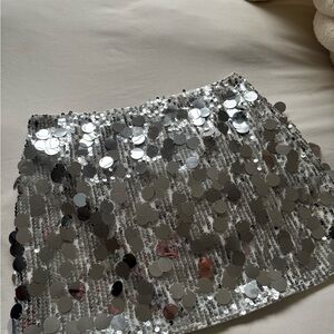 Silver Sequin Women's Mini Skirt